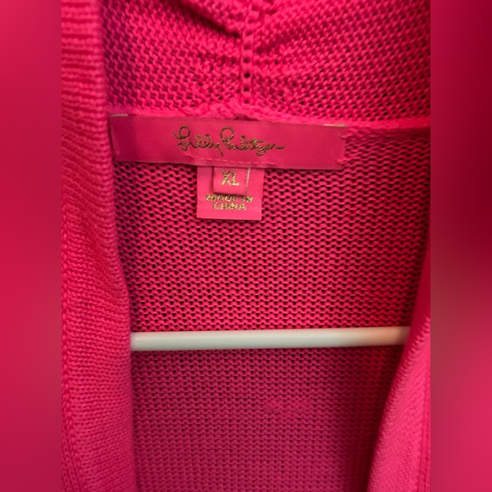 Lilly Pulitzer Noble Vibrant Pink Cardigan, Size XL- Flawed-See Pictures - Picture 6 of 16